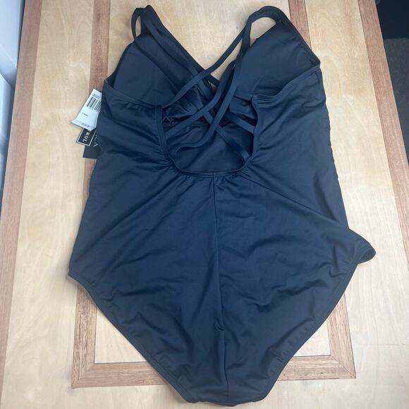 NWT La Blanca Tummy Control Multi Strap Cross-Back One-Piece Swimsuit Size 16 - Picture 7 of 14
